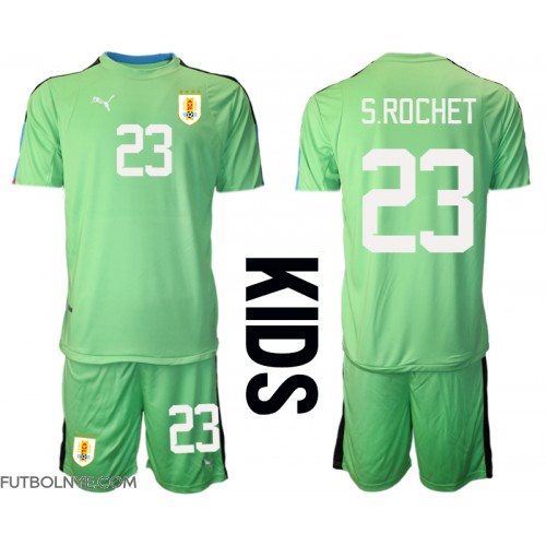 Camiseta Uruguay Sergio Rochet #23 Portero Primera Equipación para niños Mundial 2022 manga corta (+ pantalones cortos)